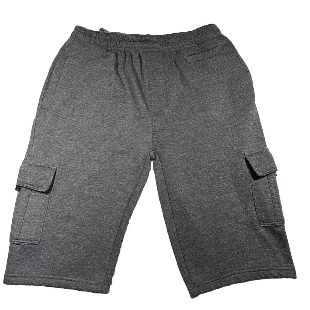 Roadblock Sweat Type Cargo Shorts Polyester Pockets Gray Mens Sz M/M Gym Casual
